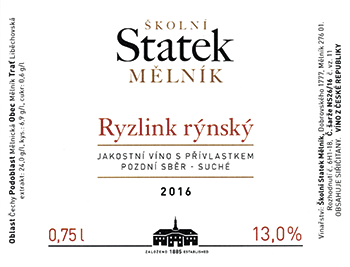 Šampionem Národní soutěže vín vinařské oblasti Čechy se letos stal Ryzlink rýnský 2016, pozdní sběr .png Šampionem Národní soutěže vín vinařské oblasti Čechy se letos stal Ryzlink rýnský 2016, pozdní sběr